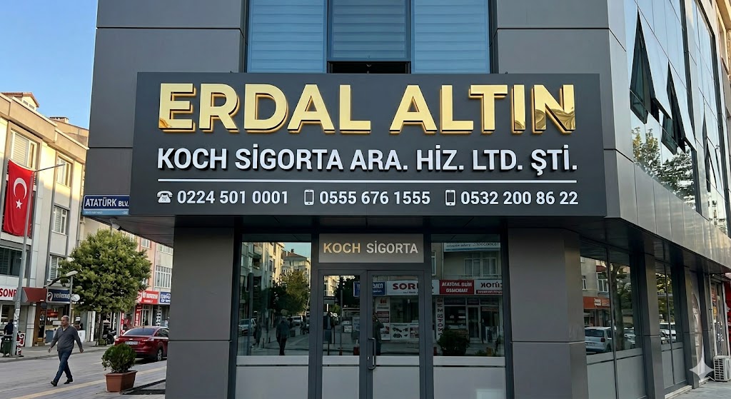 Mustafakemalpaşa Fevzipaşa Caddesi’ndeki Koch Sigorta ofisi